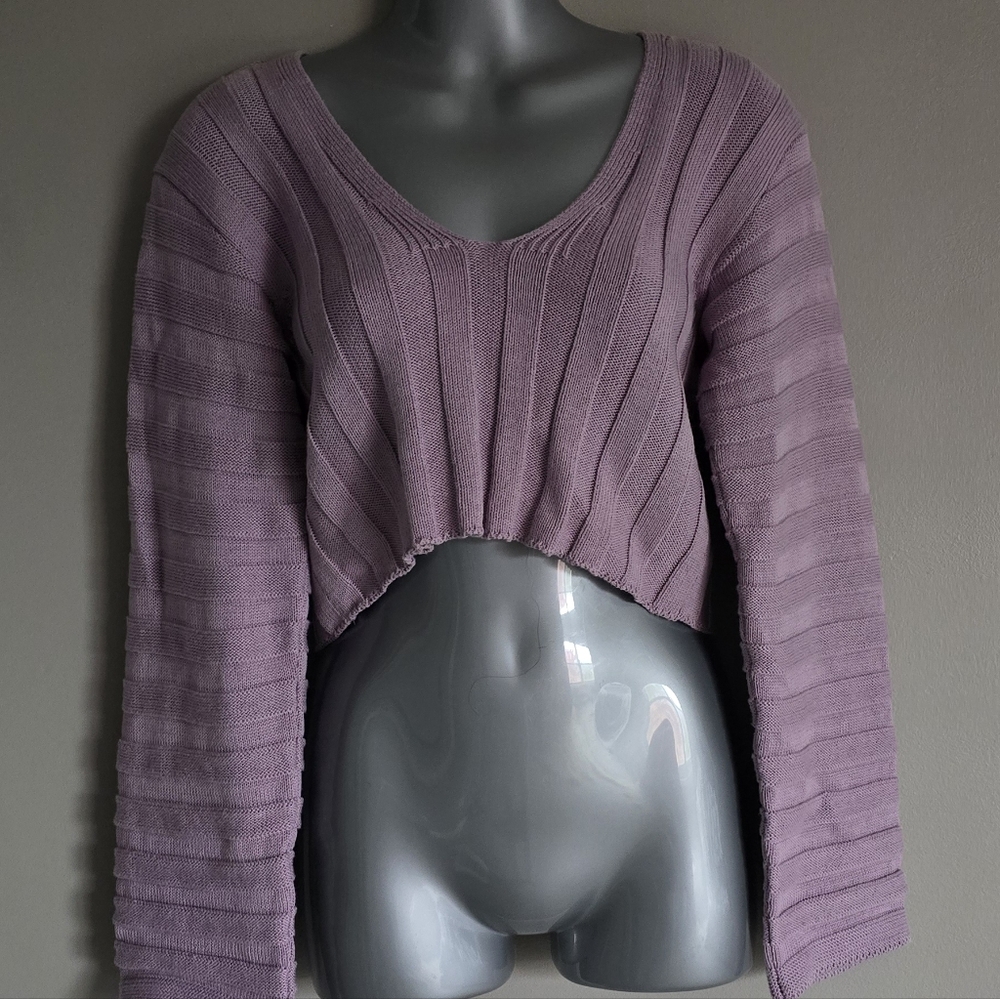 NEW BDG Lilac Knit Cropped Sweater Size Small